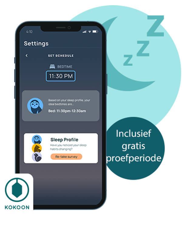 App die verschillende instellingen van de TAN7808 slaap-oordopjes weergeeft