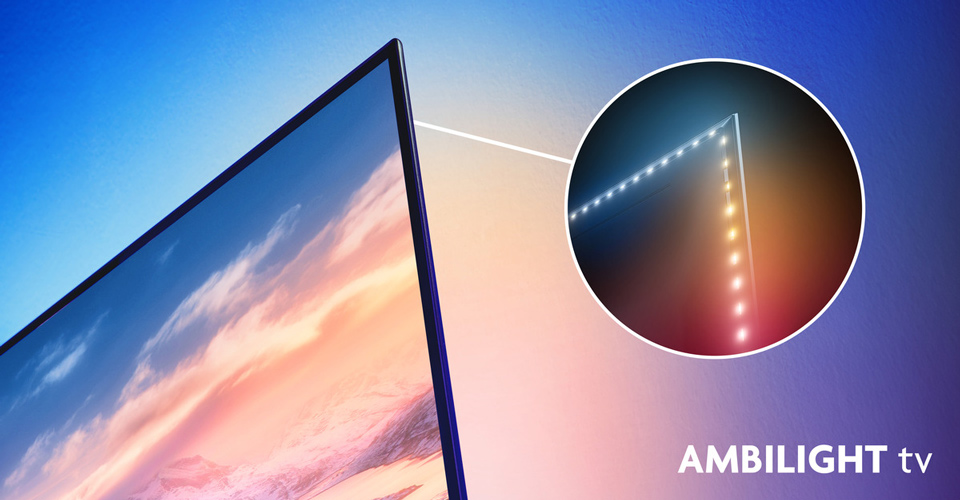 Ambilight Televisie van Philips met leds aan de achterkant