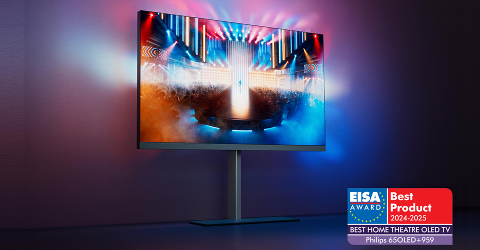Ambilight TV van Philips met Ambilight plus OLED959 EISA Award Home Theatre OLED TV