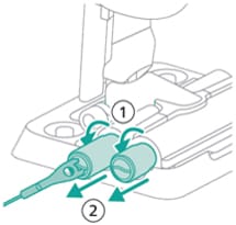 Het reinigingsborsteltje gebruiken schema &eacute;&eacute;n