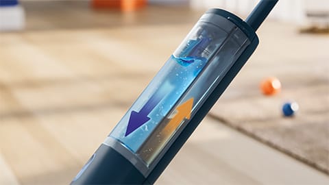 De Philips OneUp elektrische dweil heeft 2 afzonderlijke reservoirs