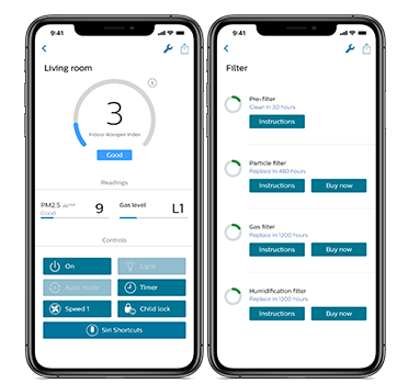U kunt uw luchtreiniger altijd en overal bedienen
