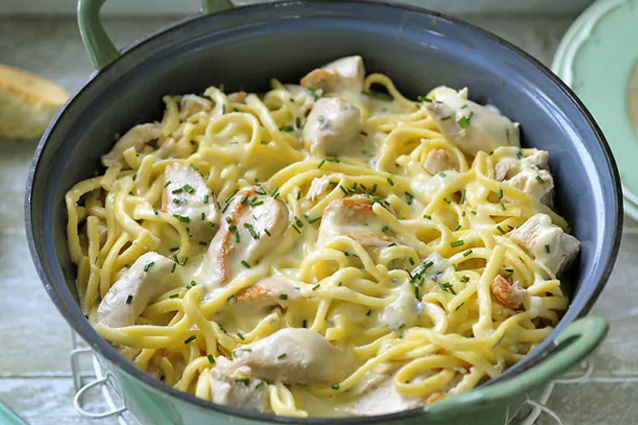 Fettuccine met kip en gorgonzola 