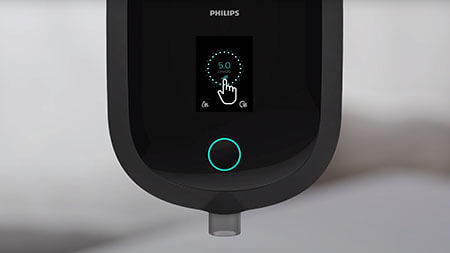 Navigeren door de menu&rsquo;s en de comfortfuncties op de DreamStation 2 Auto CPAP Advanced